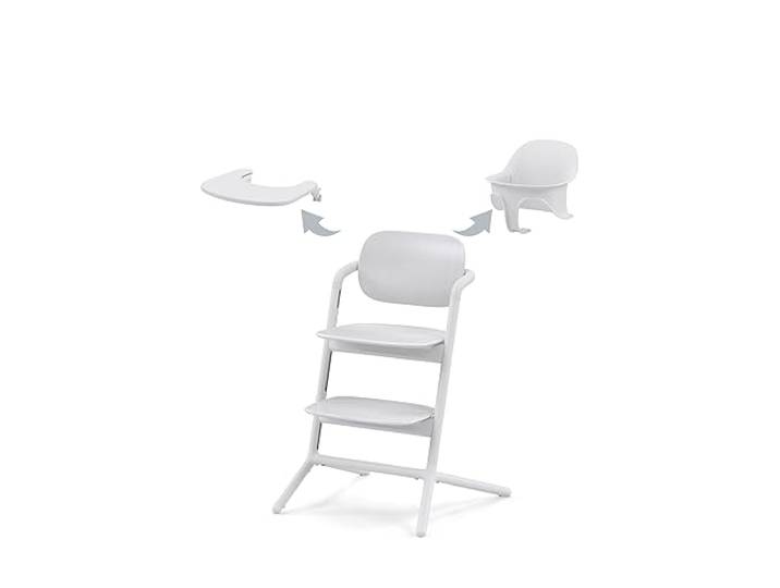 CYBEX Gold LEMO Hochstuhl 3in1-Set, Mitwachsend, ab 6 Monaten, All White Mitwachsend von 6 Monate bis 99 Jahre, inkl. Baby-Set und Snack Tray, ergonomische Sitzposition, Einhand-Verstellsystem