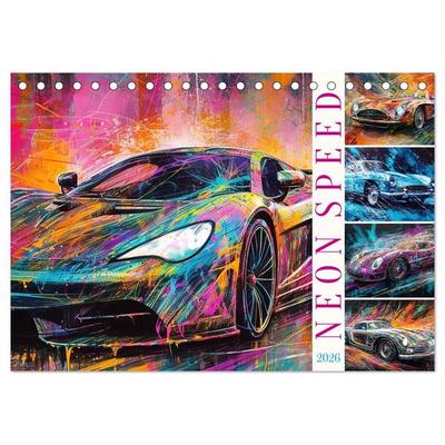 Neon Speed (Tischkalender 2026 DIN A5 quer), CALVENDO Monatskalender