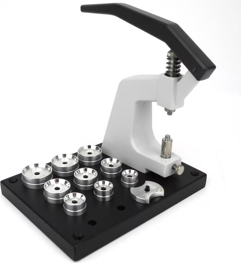 Bergeon 5500-C Glaseinsetzwerkzeug, Set, 9-teilig, Pressstock, für Uhrmacher