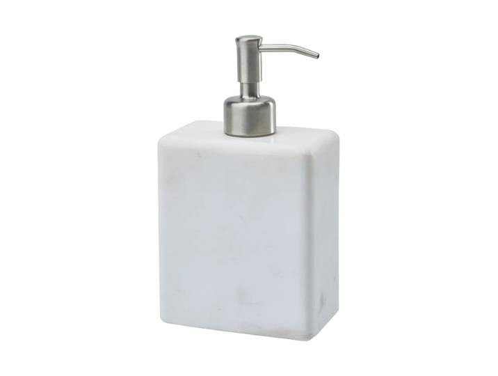 Grosser Design Seifenspender „Hammam“ aus Marmor, Weiss Aquanova