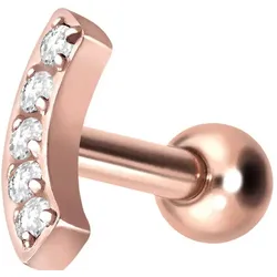 Titan Ohrpiercing mit Innengewinde BOGEN + 5 KRISTALLE