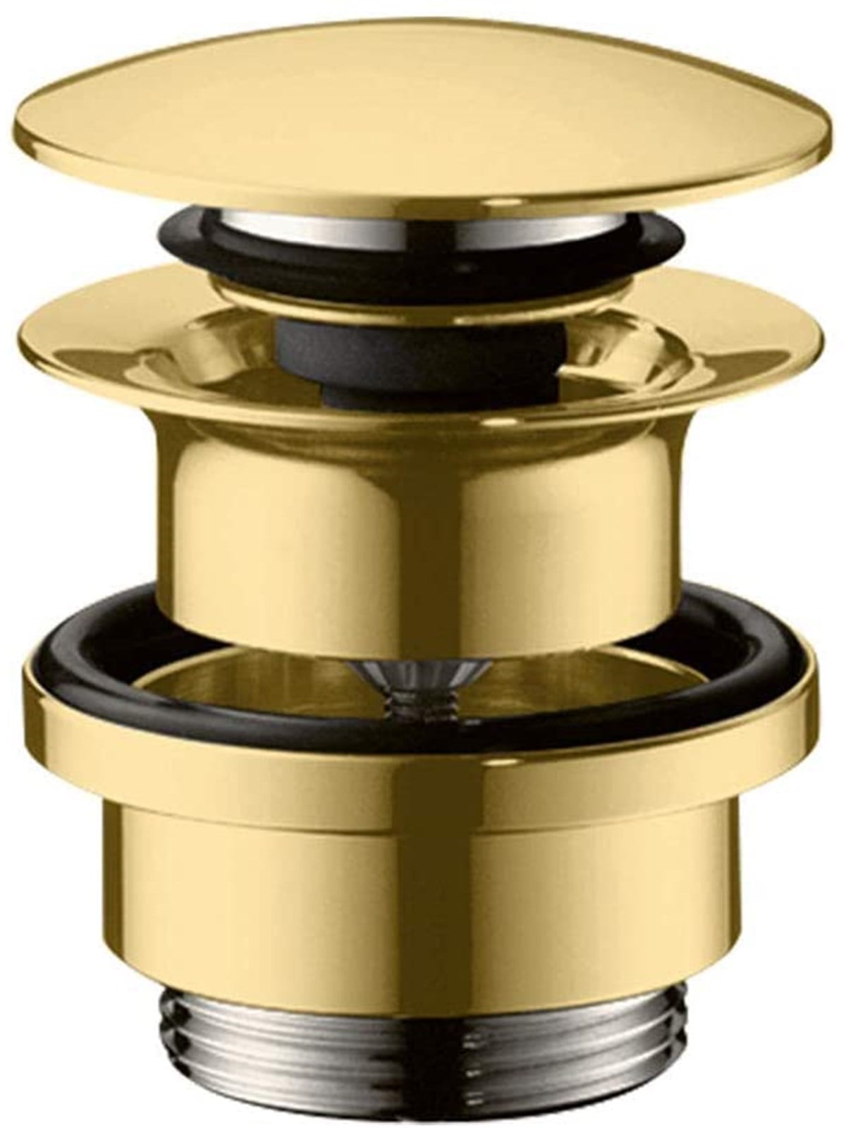 Hansgrohe waste set brass push-open for basin and bidet mixers polished gold-optic
