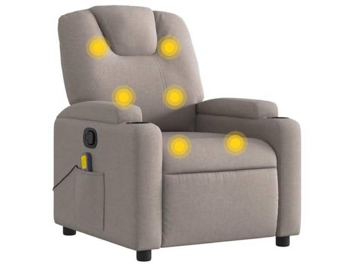 vidaXL Massagesessel Taupe Stoff