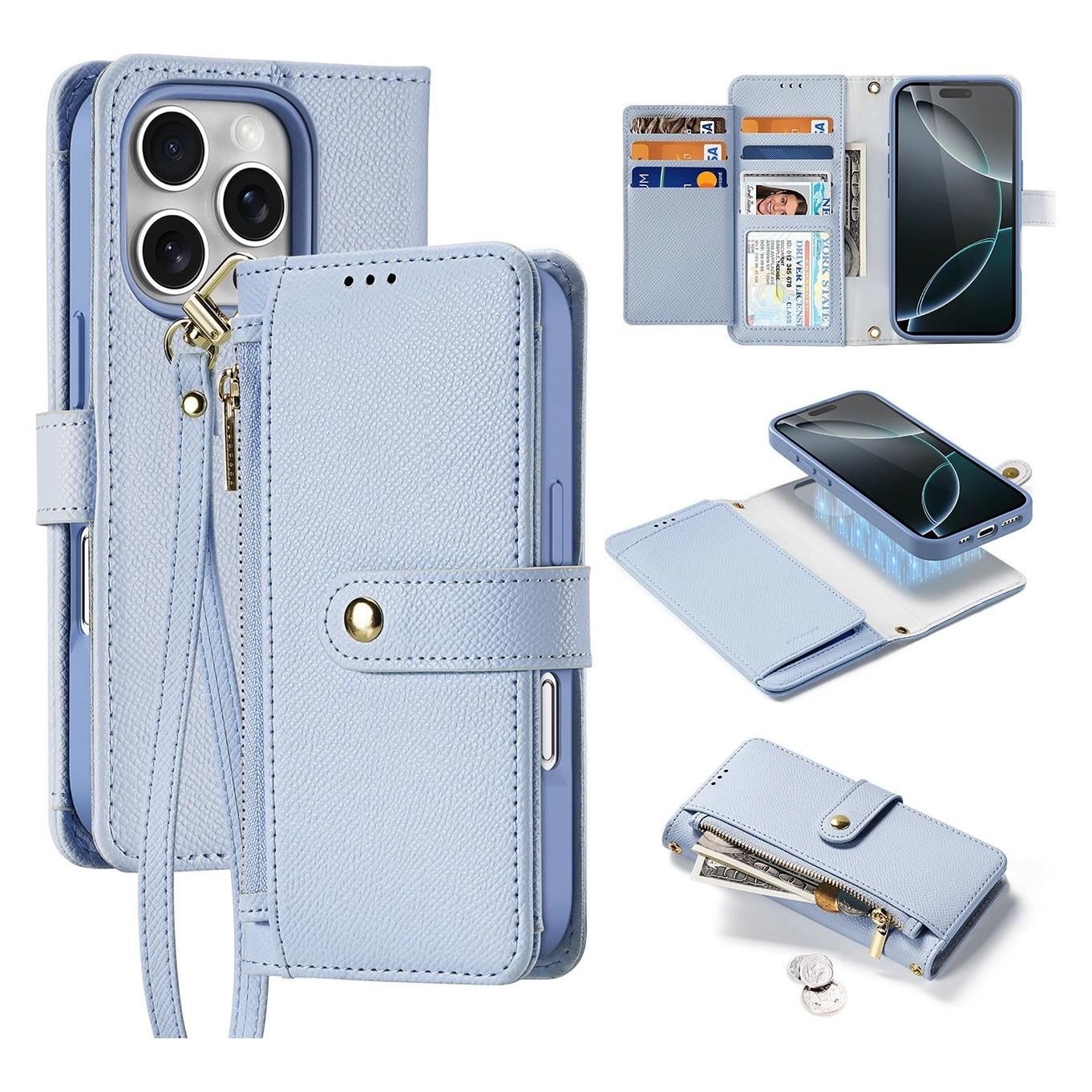 Dux Ducis Lawa Series MagSafe Kunstleder Bookcover Hülle (Apple iPhone 16 Pro Max) (DUX DUCIS Lawa iP 16 Pro Max Light blue)