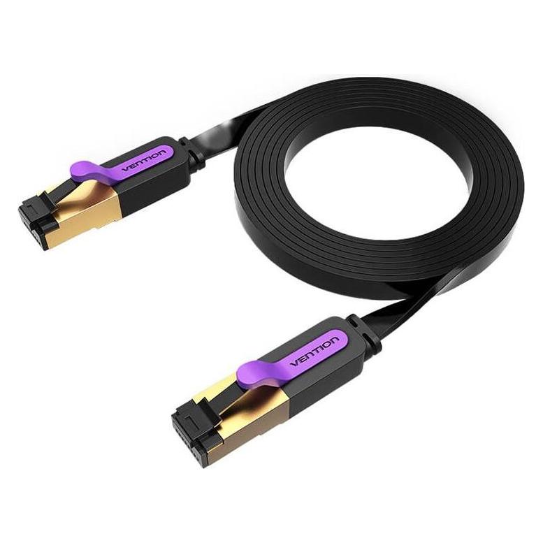 Vention Flat UTP Category 7 Network Cable ICABL 10m Black (S/FTP, CAT7, 10 m) (ICABL)