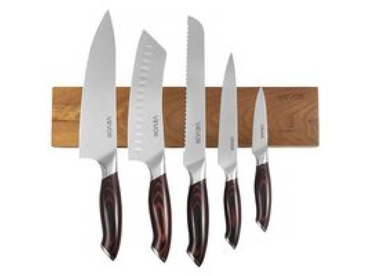 VEVOR Messerset 6-tlg. Küchenmesserset mit magnetischer Messerhalter, Messer aus hochkohlenstoffhaltigem Edelstahl, Küchenbesteck mit ergonomischem & bruchfestem Griff, Magnetleiste in Walnussoptik