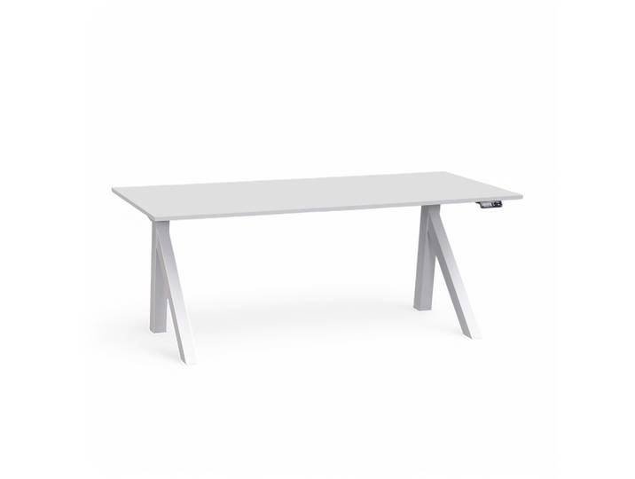 Ergonomischer Elektrisch höhenverstellbarer Schreibtisch Tradingzone Design Lift 160x80 cm, Lichtgrau/Weiss, Neu, Tisch - ideal fürs Homeoffice oder Büro