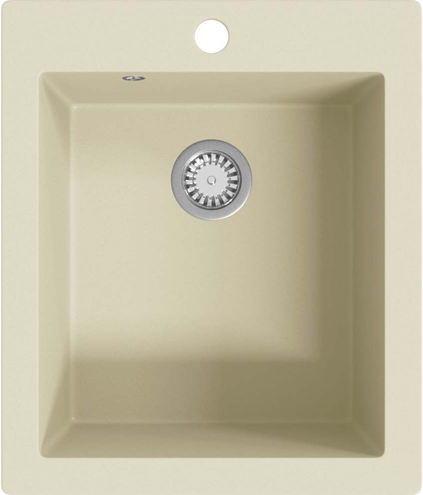 vidaXL Évier de cuisine Granit Seul lavabo Beige