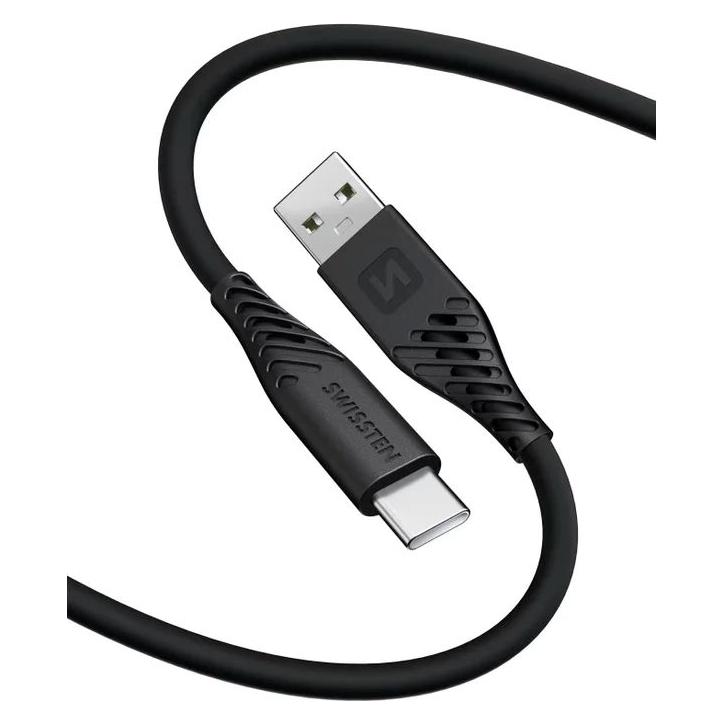 Swissten Data Cable Soft Silicone Usb / Usb-C 1.5 M 60W Black (1.50 m, 60 W) (71531010)