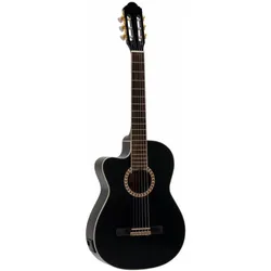 Dimavery CN-600L Klassikgitarre, schwarz (Halbakustik Gitarre, Mahagoni, Palisander, Zedernholz), Gitarre, Schwarz