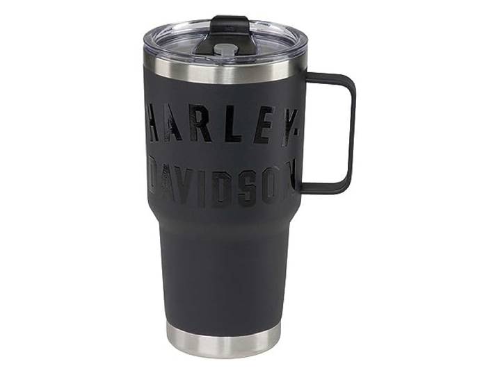 Harley-Davidson Thermobecher, doppelwandig, Edelstahl, 850 ml, Mattschwarz