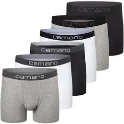 CAMANO Camano Herren Boxershorts, 6er Pack - Comfort Cotton, Unterhosen, Stretch Baumwolle, Größe XL in Schwarz Schwarz