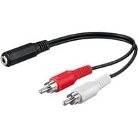 Adapter Klinke Buchse 3pin > 2x Stecker schwarz, 20 cm