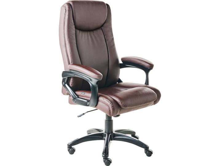BELIANI Chefsessel Dunkelbraun Kunstleder Gepolstert Höhenverstellung Drehbar Neigungsfunktion Ergonomische Form Bürostuhl Bürosessel