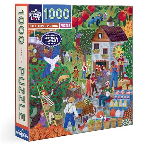 eeBoo Puzzel Appeloogst in de herfst 1000 stukjes - Afmetingen: 58,5 x 58,5 cm
