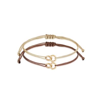 Armketten Set ELLI "Armband Kreis Infinity 925 Sterling Silber vergoldet" Gr. 160, gold, Armbänder, Damen, Silber 925 (Sterlingsilber)