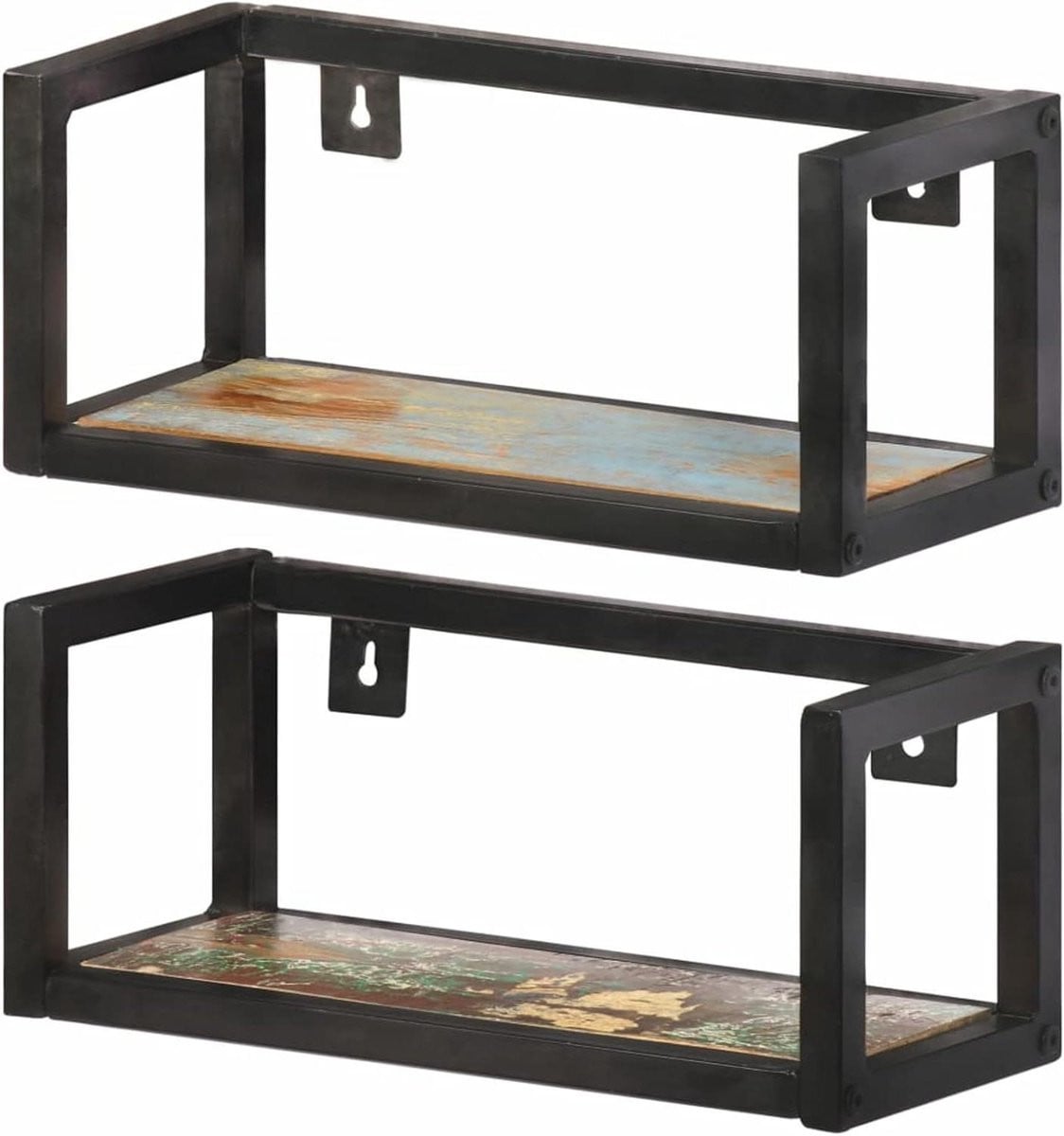Zwevend wandrek van massief oud hout, breedte: 40 cm