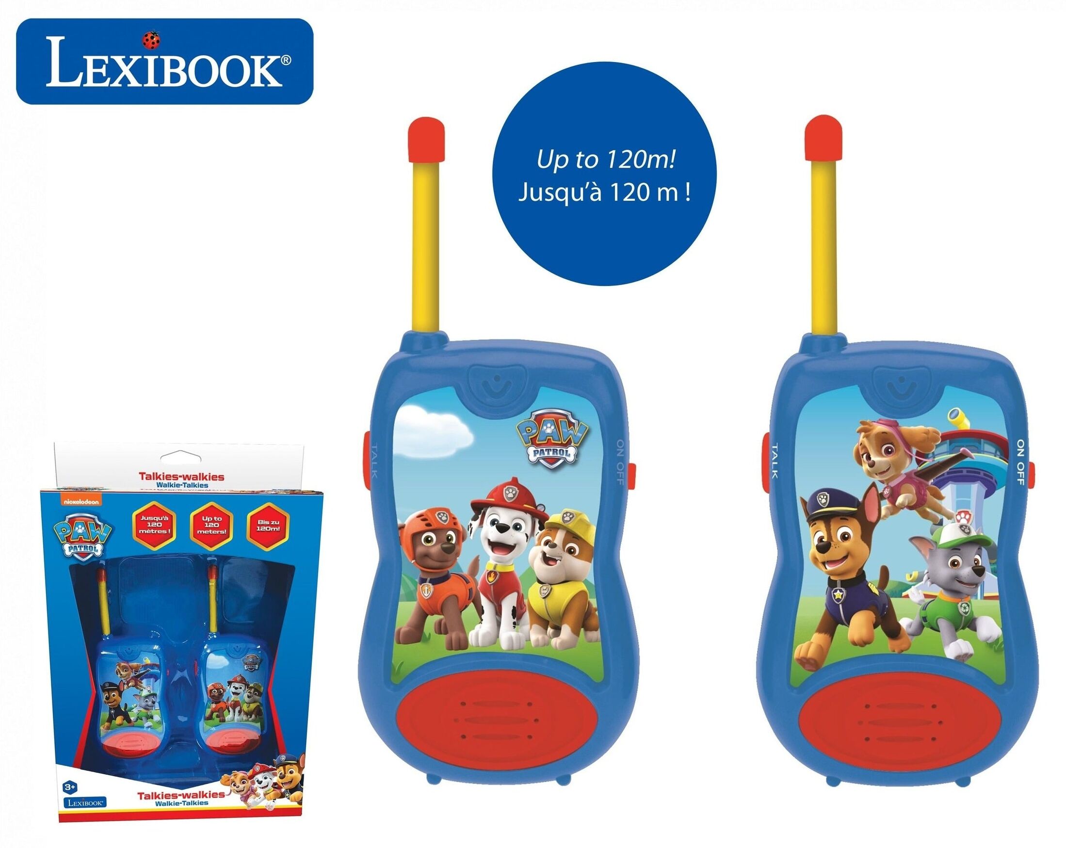 Lexibook PAW Patrol Walkie-Talkies Set - 2 x Walkie-Talkies for Shared Play - Up to 120 m Outdoor Transmission Range - Ages 3 and Over