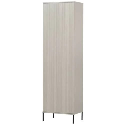 WOOOD New Gravure Hoge Kast - Essen - Espresso - H x B x D: 210 x 60 x 42 cm