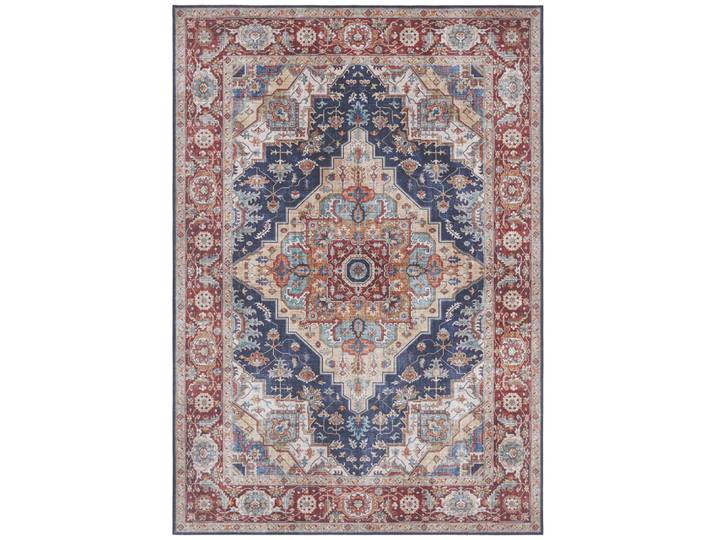 Tapis vintage tissé plat sylla rouge et bleu 200x290cm