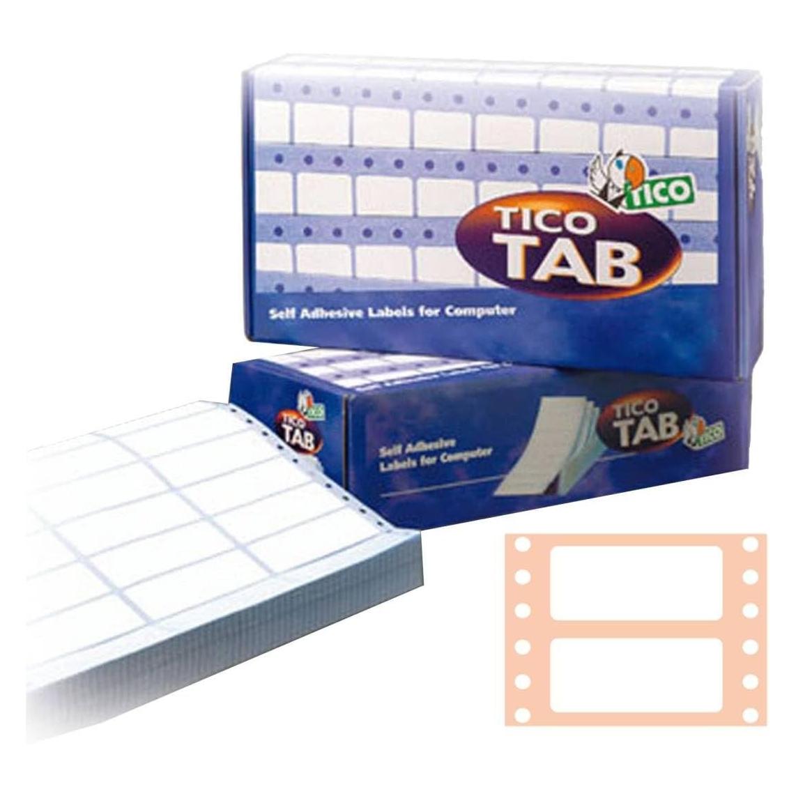 Tico TAB1-1499 Selbstklebeetikett Weiss Rechteck Permanent 1500 Stück (TAB1-1499)