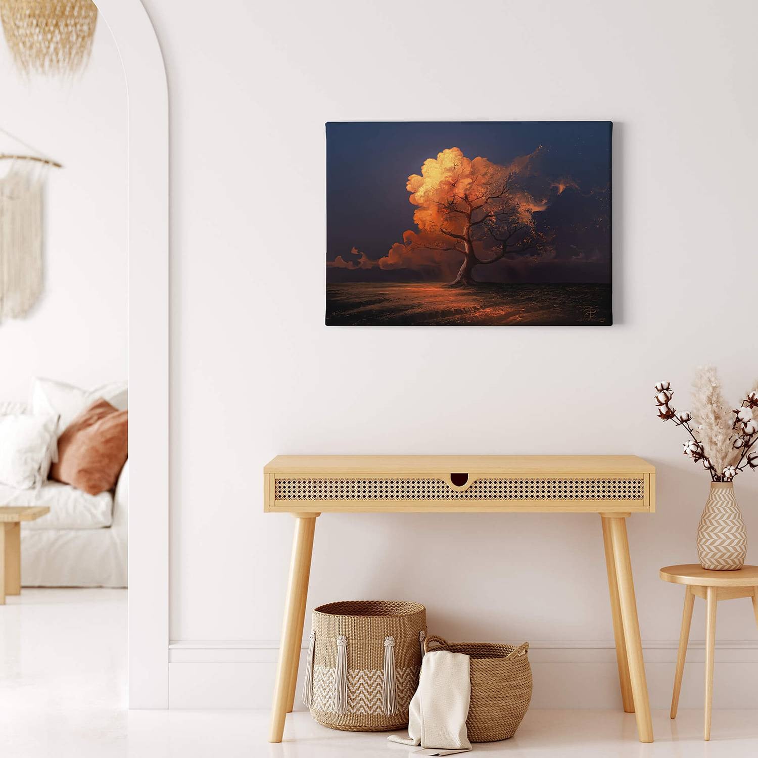 home24 Late Fall wanddecoratie blauw, B: 70 cm, D: 50 cm