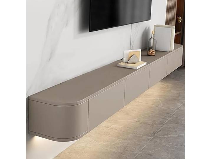 TV Schrank hängend Moderner Minimalistischer Holz Großer TV Wandschrank TV Lowboard TV Schrank, Entertainment Aufbewahrung TV Mediensteuerung TV Hängeboard Geeignet für Wohnzimmer Schlafzimmer