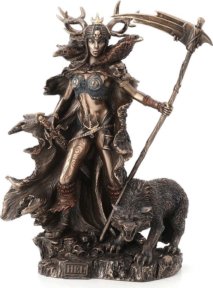 Veronese Design - Bronzen beeld - Godin van de Onderwereld Hel - Hoogte: 26 cm