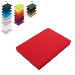 EXKLUSIV HEIMTEXTIL Topper Jersey Spannbettlaken 200x220 cm Rot