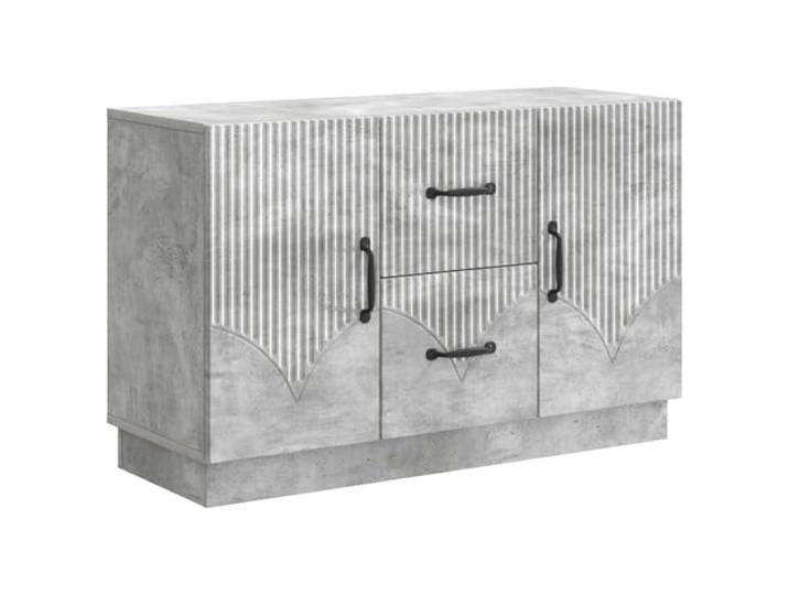 Makastle Sideboard Betongrau 89 x 34,5 x 57 cm aus Holzwerkstoff mit 2 Schubladen und 2 Schwenktüren