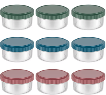Inspire Essentials FreshPort Leakproof Salad Dressing Containers Reusable Sauce Cups Set 75ml 9pcs