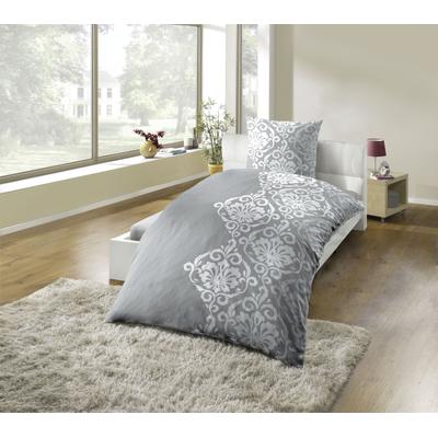 Bettwäsche KINZLER "Bettwäsche Polycotton Flanell Bettwäsche", grau, B/L: 155cm x 220cm, 1 Stk., 1 Stk., Polycotton, B/L: 80cm x 80cm, 2 Stk., Polycotton, Obermaterial: 65% Baumwolle, 35% Polyester, Bettwäsche, Bettwäsche, besonders weich