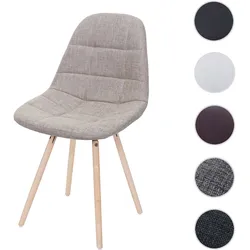 Einzelst�ck | Esszimmerstuhl HWC-A60 II, Stuhl Küchenstuhl, Retro 50er Jahre Design ~ Stoff/Textil creme-grau