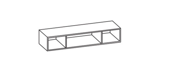 Artiqua 400 Spiegelregal, Graphit Struktur quer, 400-SPR-1-80-401 400-SPR-1-80-401