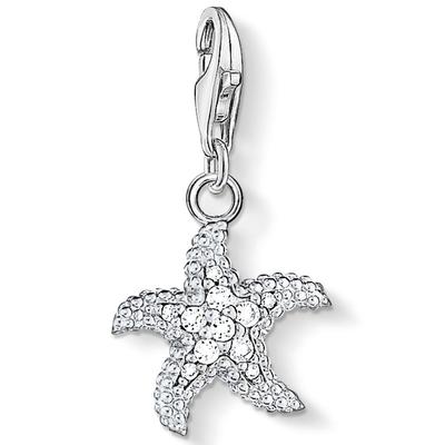 Charm-Einhänger THOMAS SABO "Seestern", bunt (silberfarben, weiß, weiß), Charms, Damen, Silber 925 (recycelt), mit Zirkonia (synth.)