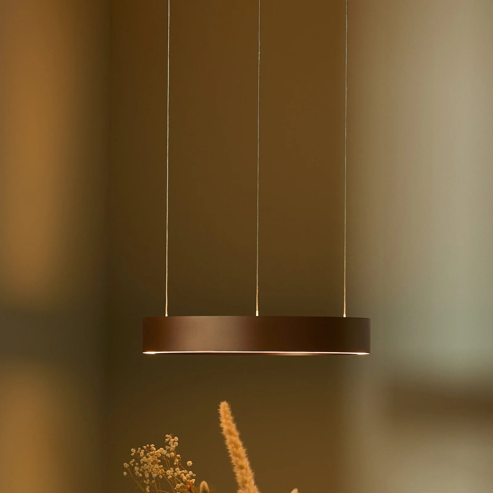 Loom Design Velora LED hanglamp karamelbruin Ø40cm dimbaar