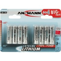 Extreme Lithium Mignon AA, Batterie silber, 8 Stück