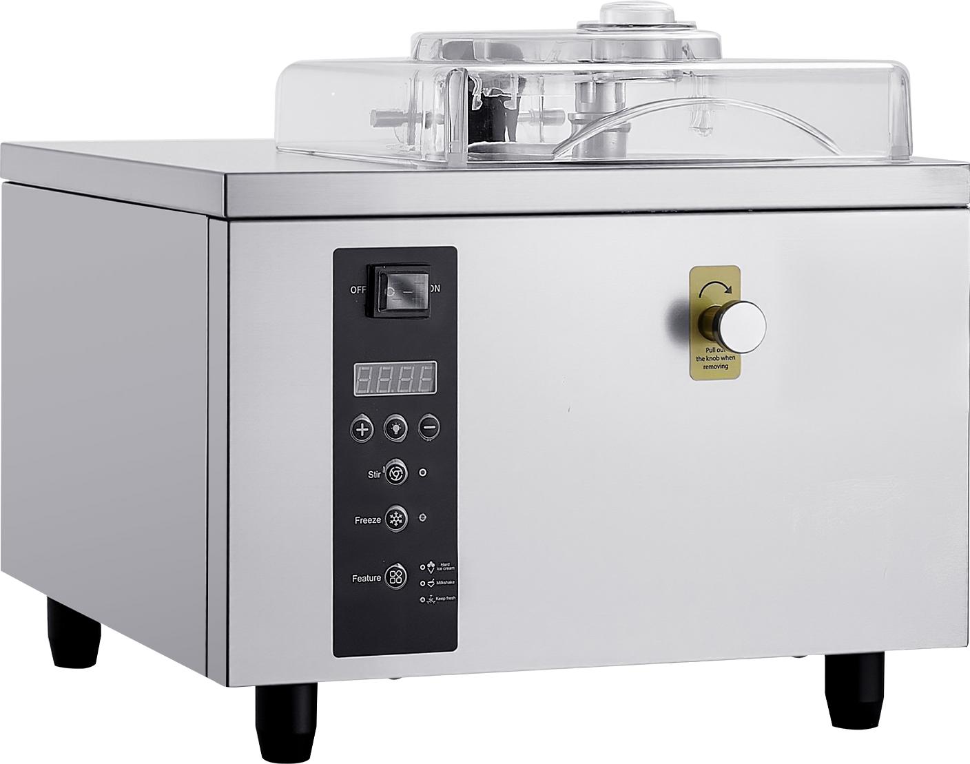 SucceBuy Gewerbliche Eismaschine für Gelato 500 W, 5 L/h, Eiscrememaschine mit 2,8 L Edelstahlbehälter (304), Selbstreinigungsfunktion, LED-Bedienfeld und hoher Effizienz für Snackbars und Restaurants