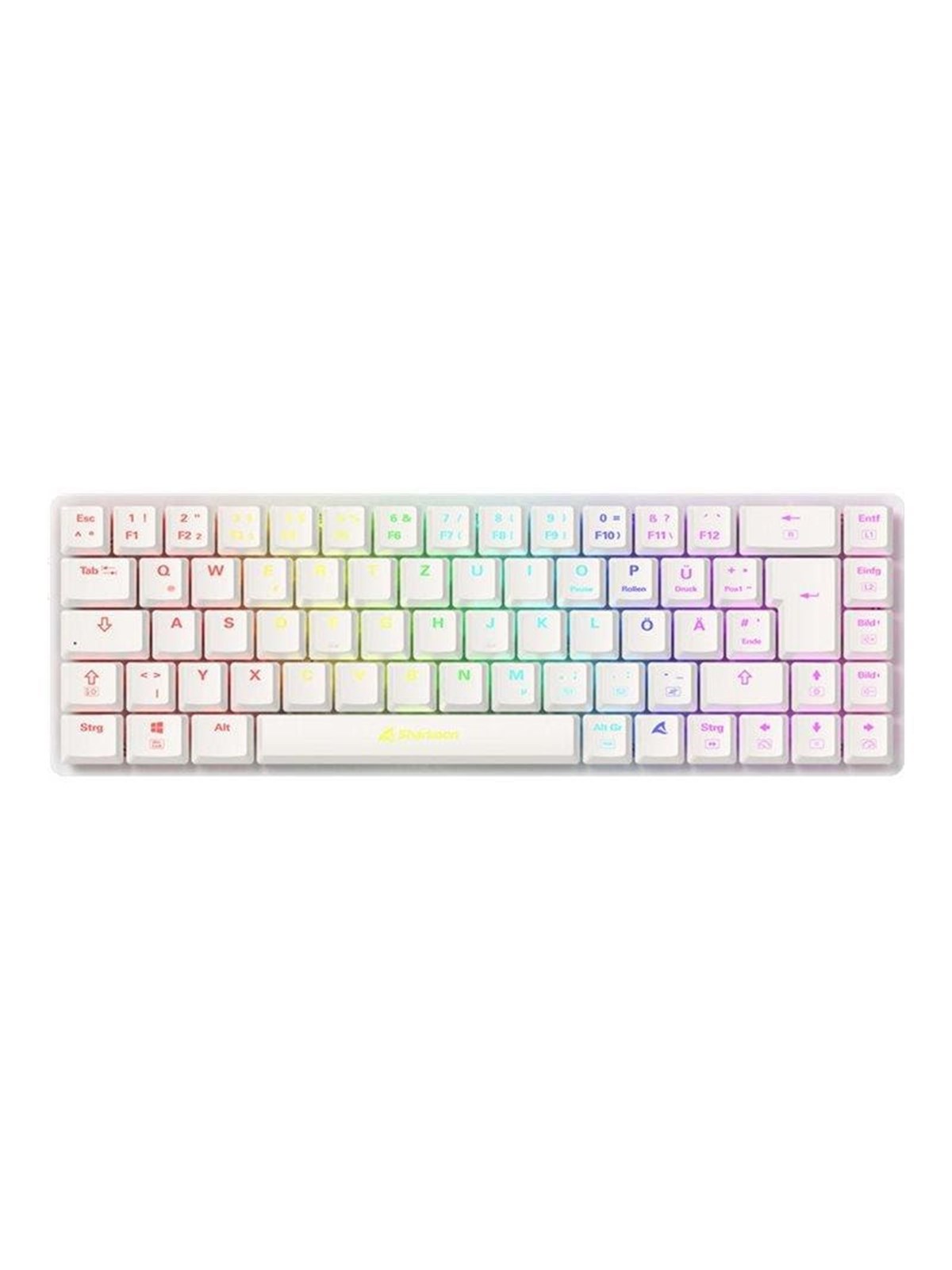Sharkoon PureWriter W65 - keyboard - dual mode - 65% - QWERTZ - German - white Input Device - Gaming Tastatur - 65% - Deutsch - Weiss