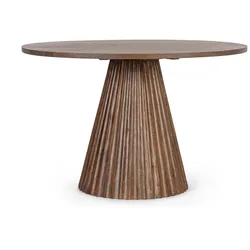 Esstisch Orissa aus Mangoholz, rundes Design, modern, braun, für 4–6 Personen