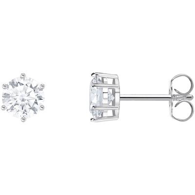 Paar Ohrstecker THOMAS SABO "Schmuck Silber 925 Ohrringe Solitär", silber (silberfarben, kristallweiß, kristallweiß), Ohrringe, Damen, 6mm, Silber 925 (recycelt), mit Zirkonia (synth.)
