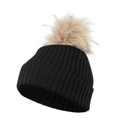 Strickmütze FALKE "FALKE Mütze", Jungen, Gr. onesize, schwarz (schwarz (3000)), Mützen Strickmütze