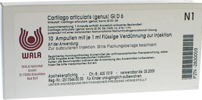 WALA Heilmittel GmbH CARTILAGO articularis genus GL D 6 Ampullen 10X1 ml 02830059