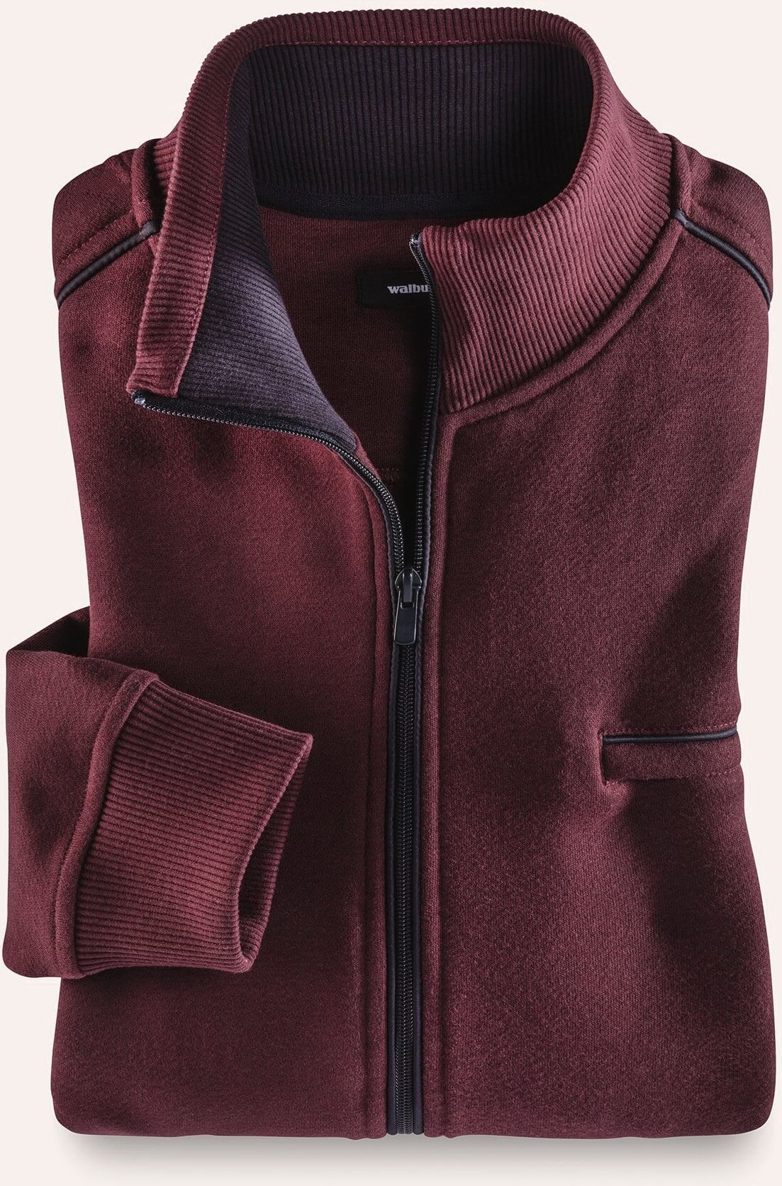 Walbusch Wohlfühljacke Supersoft, untersetzte Größen, Farbe Rot, 24, angeraute Baumwollmischung angenehm wärmend Herren