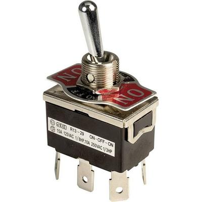SCI R13-29E-01-HPH Kippschalter 250 V/AC 10A 2 x Ein/Aus/Ein rastend 1St.