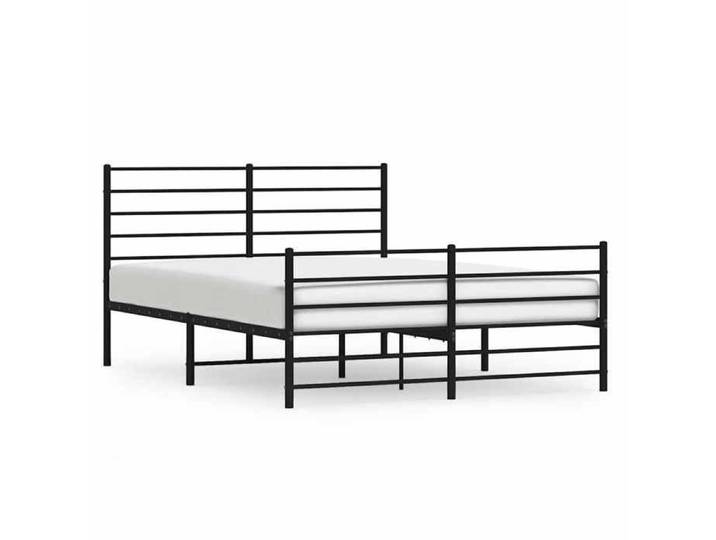 Luxe&Mode Cadre de lit métal - sans matelas - lit Adulte double - 2 ans garantie - avec pied de lit noir 120x190cm（84165）