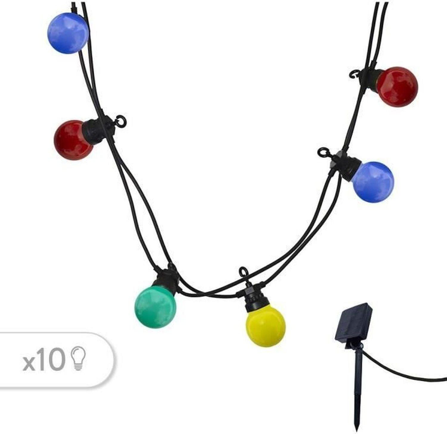 LUMISKY Party Guinguette Solar Lichtslang met 10 Multi-color LED Globes en 8 Modi - 5,70 m