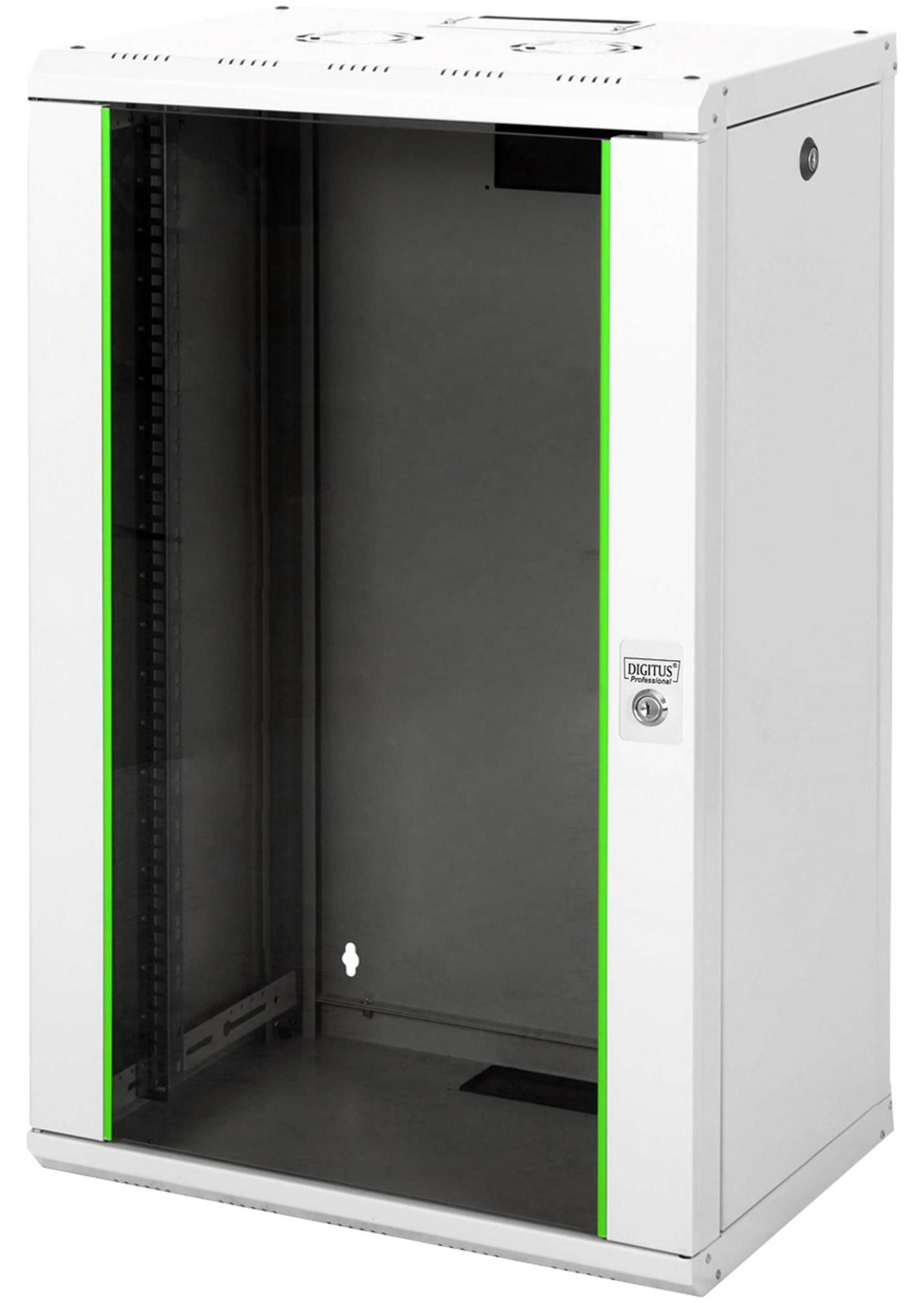 Digitus Wandgehäuse Unique Serie - 600x450 mm (BxT), Wandmontiertes Regal, 20U, 100 kg, 36,8 g, Hellgrau