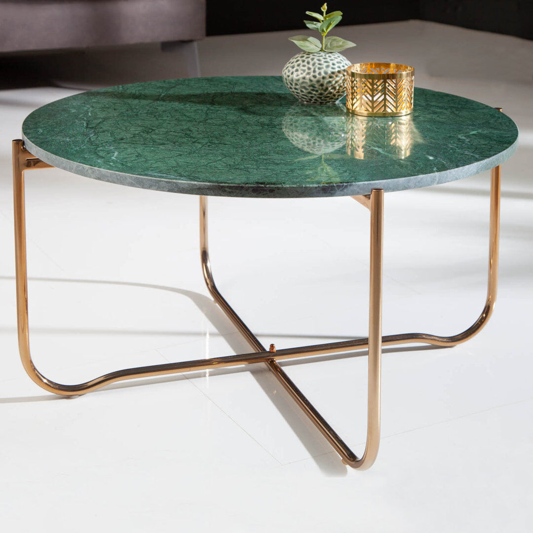 Fairmont Park Cornesse Cross Legs Coffee Table Grün/Gold 33cm H X 62cm W X 62cm D