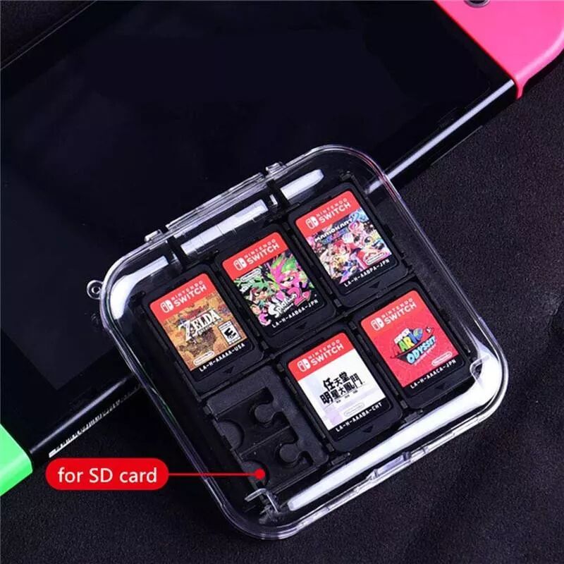 INF Kartenhalter für Nintendo Switch Spiele, 12 Fächer - Transparent
